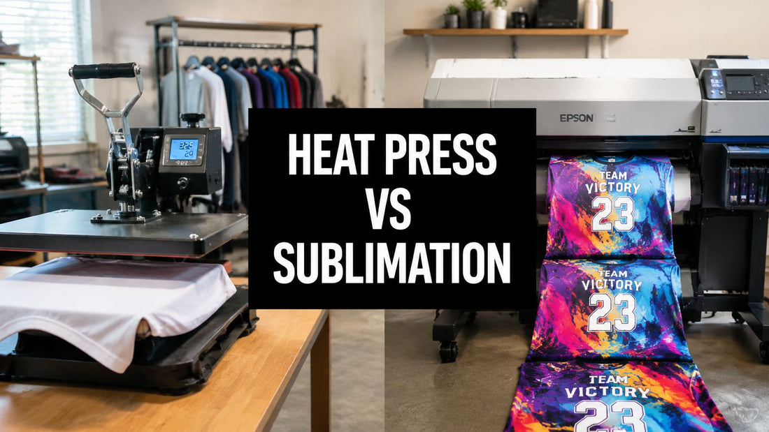 Heat Press vs Sublimation: A 2026 Guide for Apparel Shops